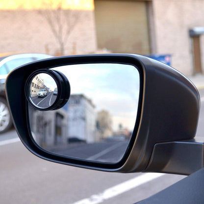 360DEGREE BLIND SPOT ROUND WIDE ANGLE ADJUSTABLE CONVEX REAR VIEW MIRROR - PACK OF 2