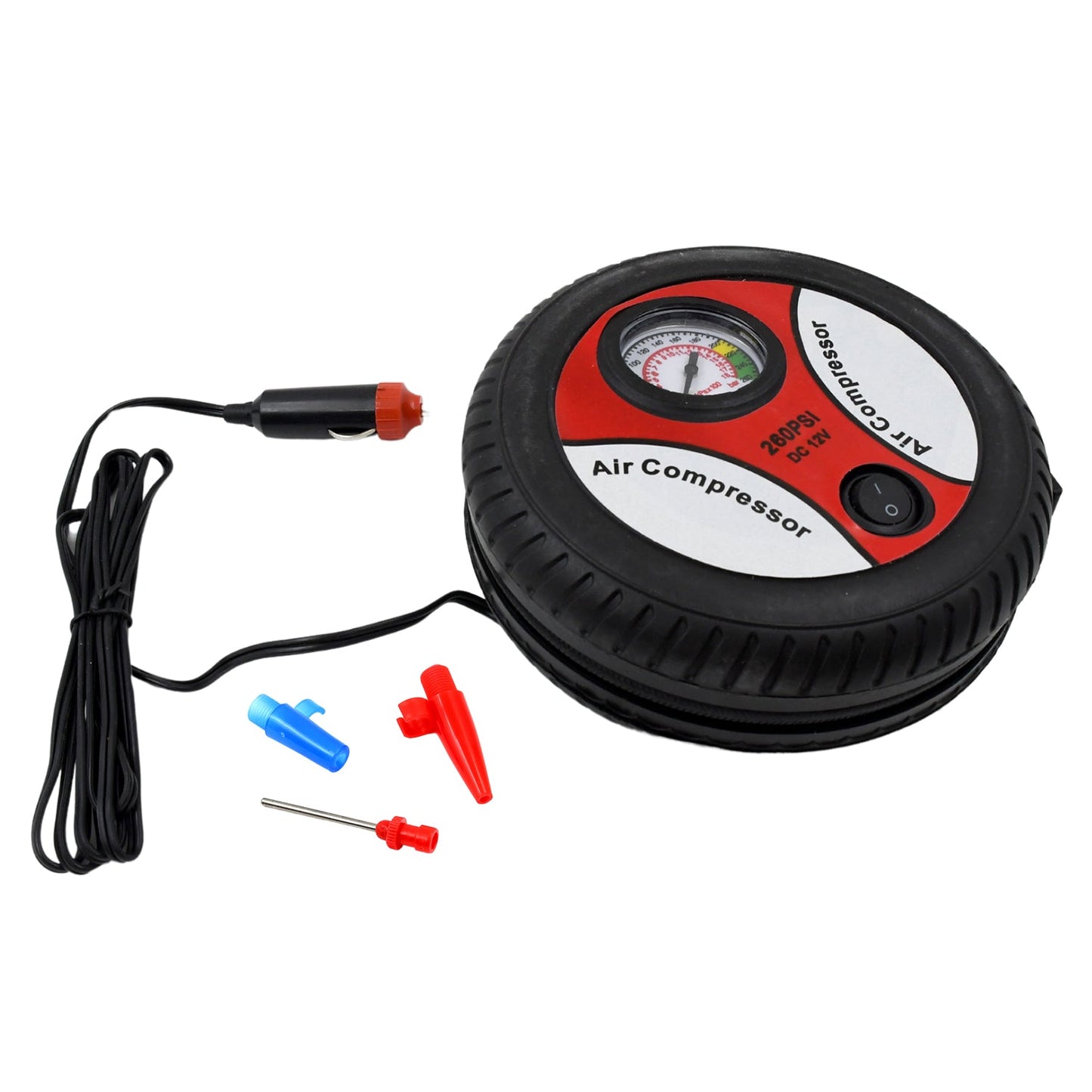 Tyre Inflator for Bike/Scooty 12V 260 PSI Tyre Inflator Air Pump