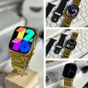 24K Gold Series9 HD Curved Display, Dual Strap, Bluetooth Calling Smartwatch  (golden Strap,2 free strap inside)