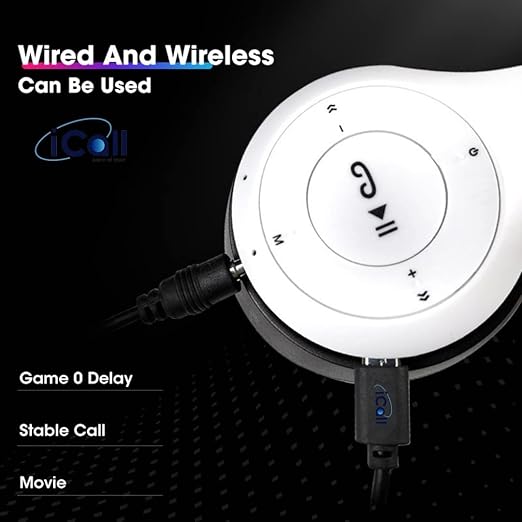 P47 Wireless Bluetooth On Ear Headphones Volume Control, HD Sound and Bass, Mic, SD Card Slot AUX Connect