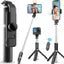 R1S Selfie Stick with LED Fill Light & Tripod Mount – 1.7M Extendable for Android Phones Bluetooth Selfie Stick  (Black, Remote Included)