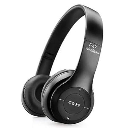 P47 Wireless Bluetooth On Ear Headphones Volume Control, HD Sound and Bass, Mic, SD Card Slot AUX Connect
